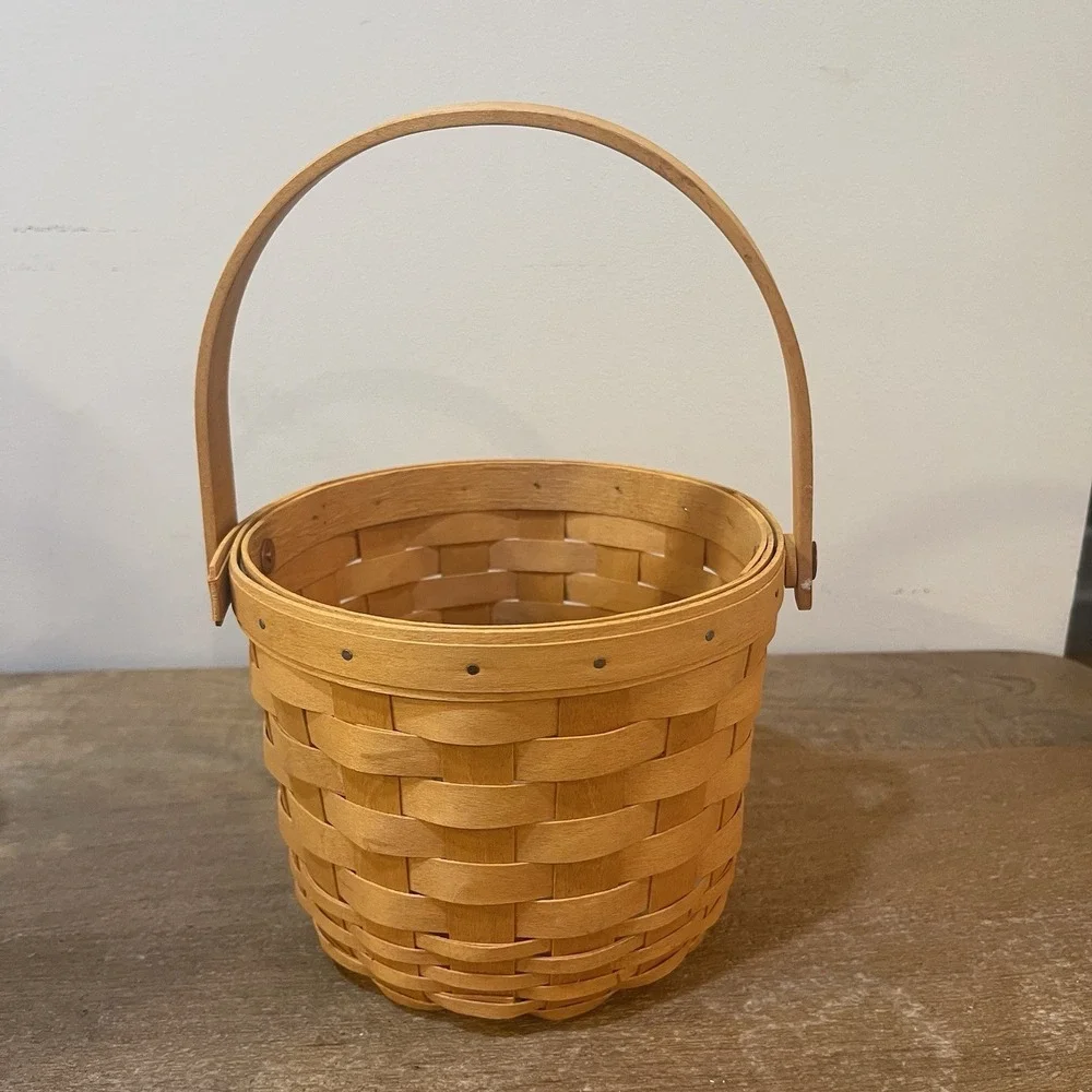 Longaberger‎ 2000 Small Fruit Basket Fruit Medley Liner Protector Handwoven USA